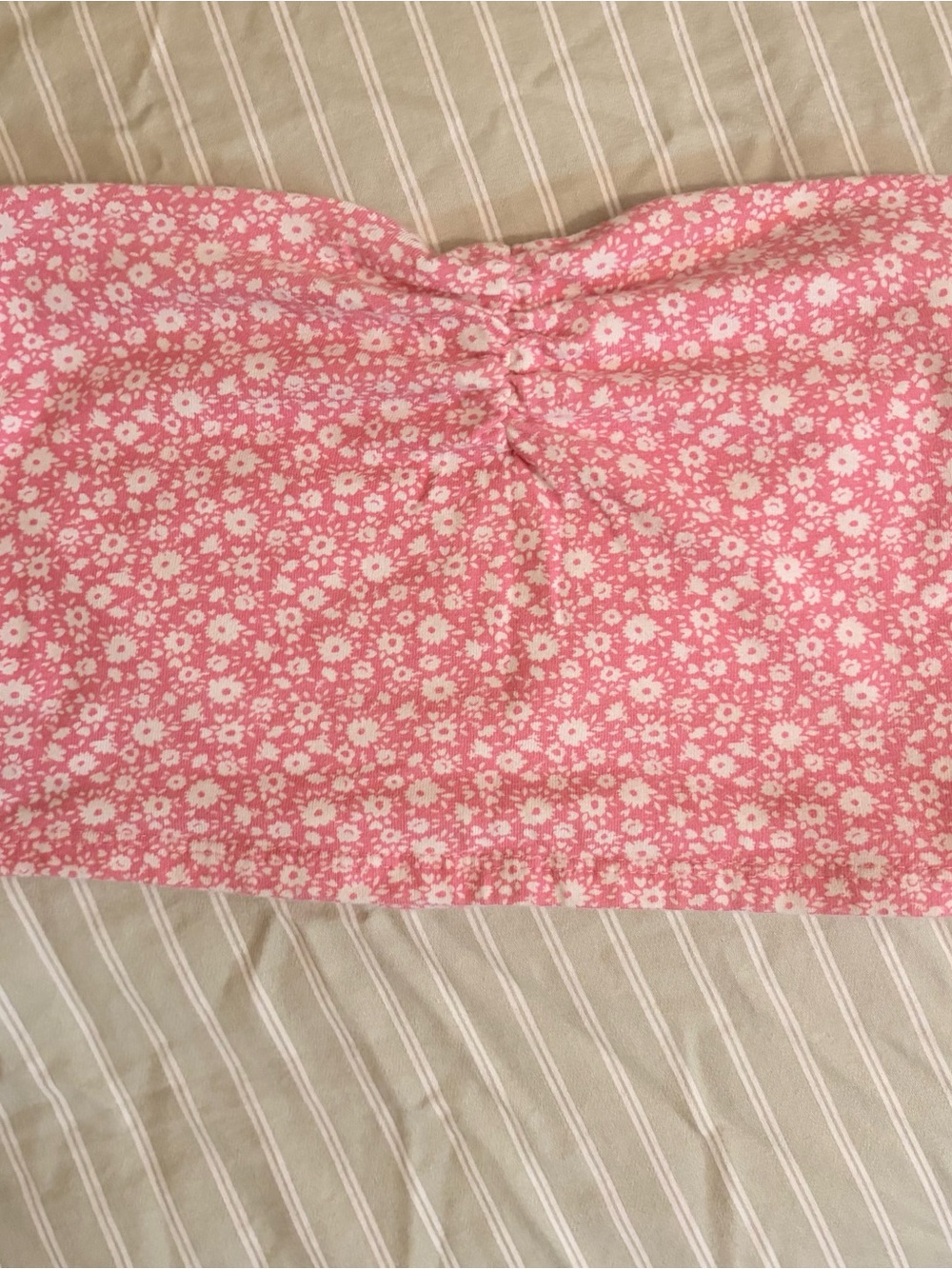 Pink floral tube top